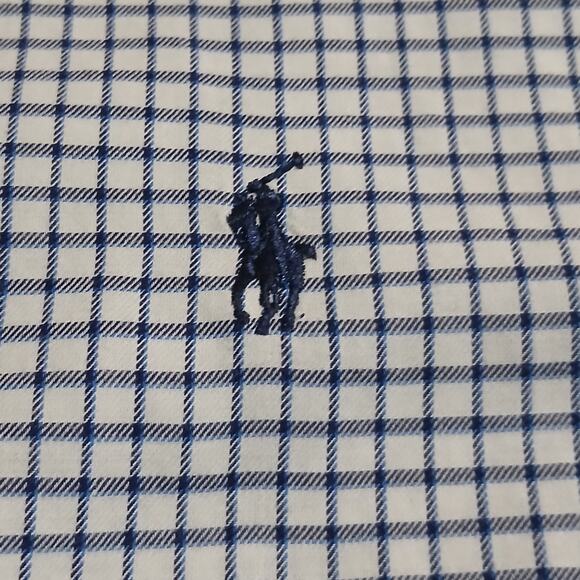 Ralph Lauren Men's XL Blake 100% Blue Check Long-Sleeved Button-Up/Down Pony - Picture 4 of 12